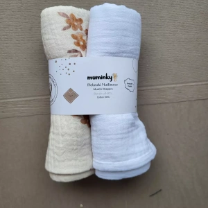 Mušelínové Pleny | Zavinovačky 50x60 cm - Světle Modrá a Světle Béžová (1) (1)