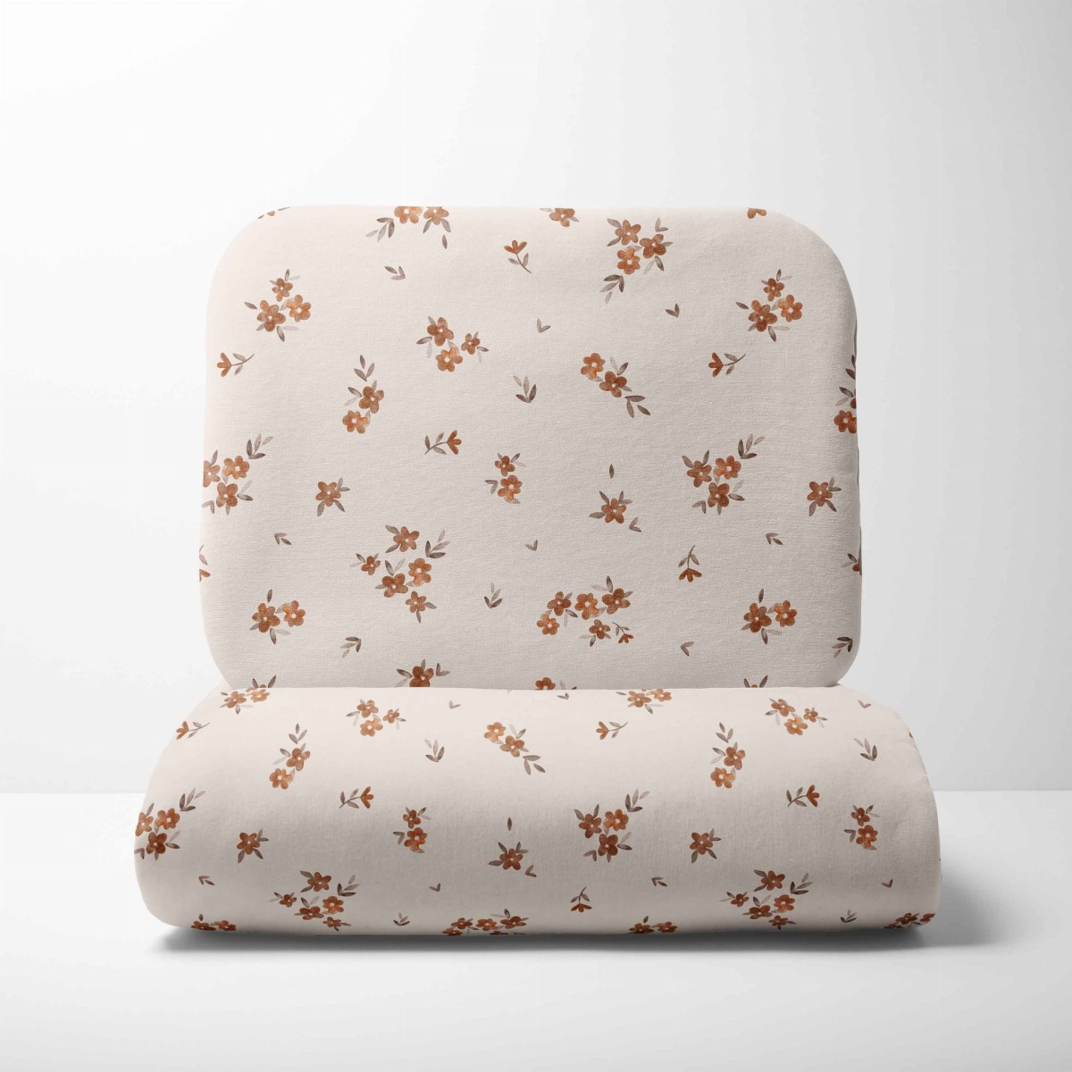 pościel niemowlęca 50x75 bawełniana kwiatki boho  little brown flowers.jpg