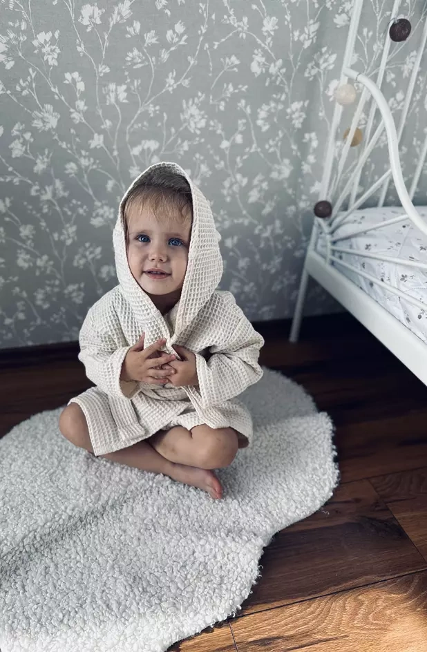 Szlafrok dziecięcy naturalny.webp